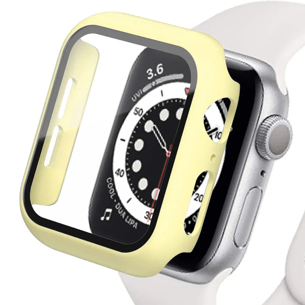 Tempered Glass cover For Apple Watch Accessories 45mm 41mm 44mm 40mm 42mm Screen Protector Apple watch Case serie 9 4 5 6 SE 7 8