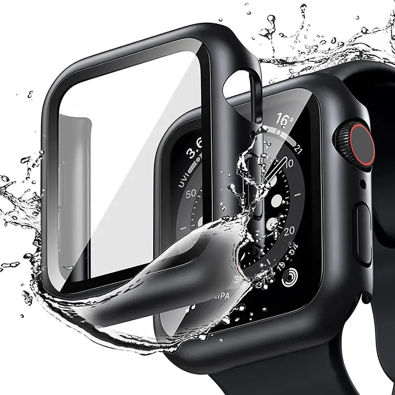 Tempered Glass cover For Apple Watch Accessories 45mm 41mm 44mm 40mm 42mm Screen Protector Apple watch Case serie 9 4 5 6 SE 7 8