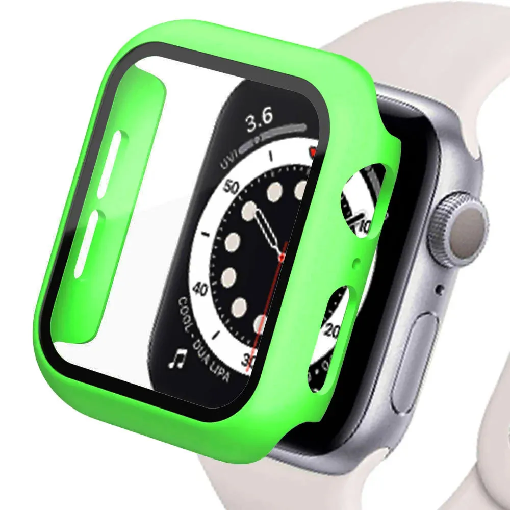 Tempered Glass cover For Apple Watch Accessories 45mm 41mm 44mm 40mm 42mm Screen Protector Apple watch Case serie 9 4 5 6 SE 7 8