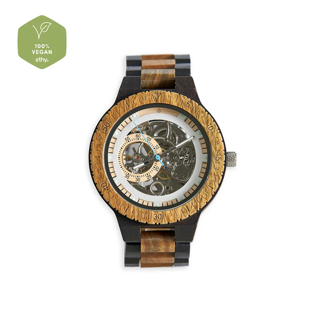 The Hemlock: Men's Eco-Friendly Wood Watch - Sandalwood & Ebony