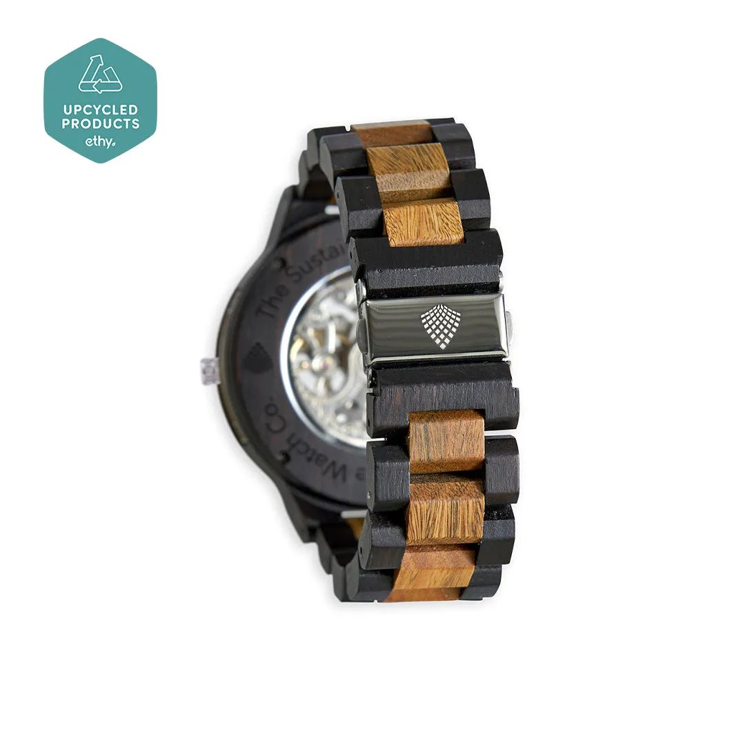 The Hemlock: Men's Eco-Friendly Wood Watch - Sandalwood & Ebony