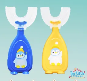 THE LITTLE LOOKERS 360° U-Shaped Baby Toothbrush with Food Grade Silicone Head | 100% BPA Free, Soft Bristles & Easy Grip for Babies & Kids (Pack of 2 )