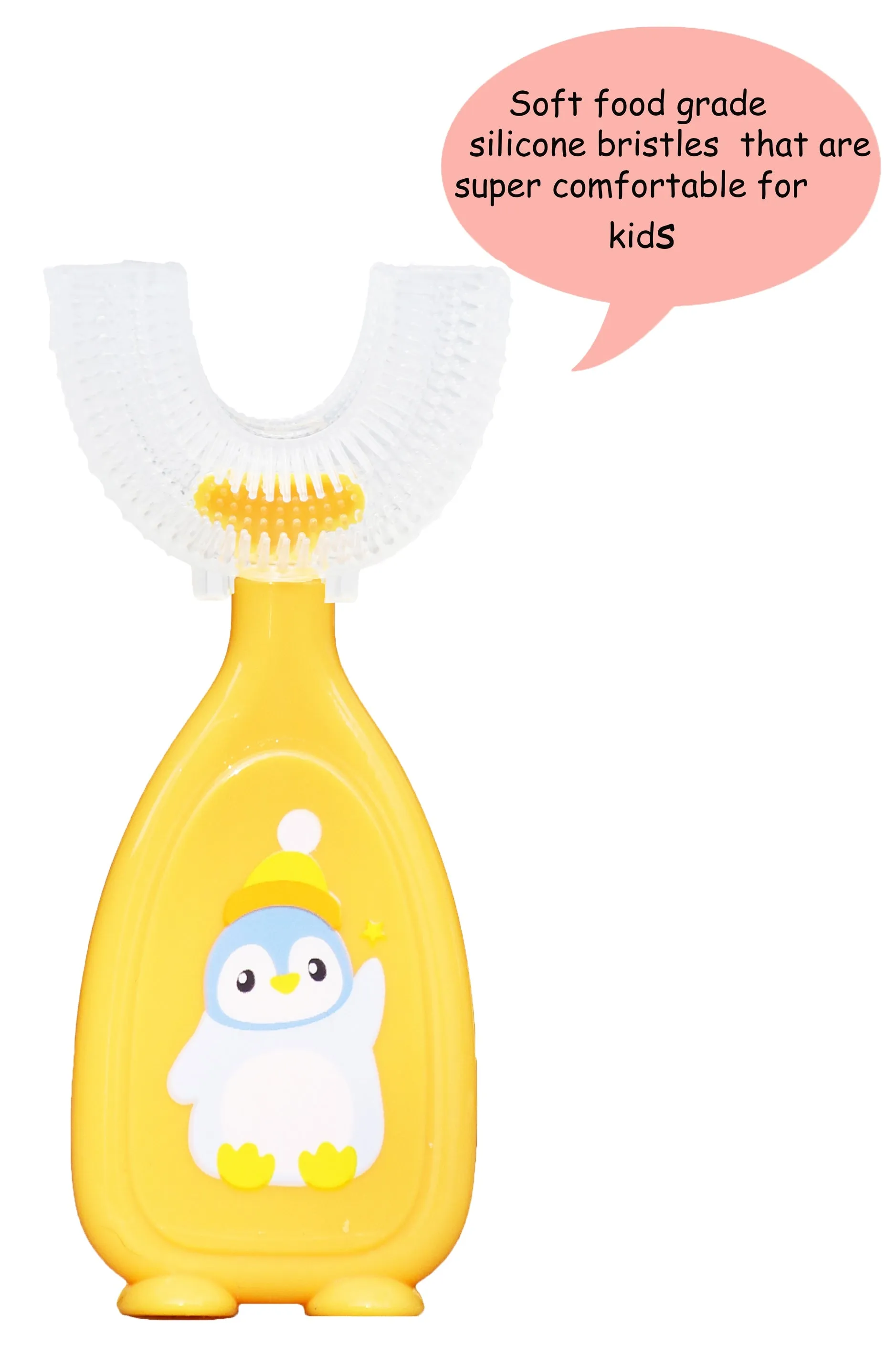 THE LITTLE LOOKERS 360° U-Shaped Baby Toothbrush with Food Grade Silicone Head | 100% BPA Free, Soft Bristles & Easy Grip for Babies & Kids (Pack of 2 )