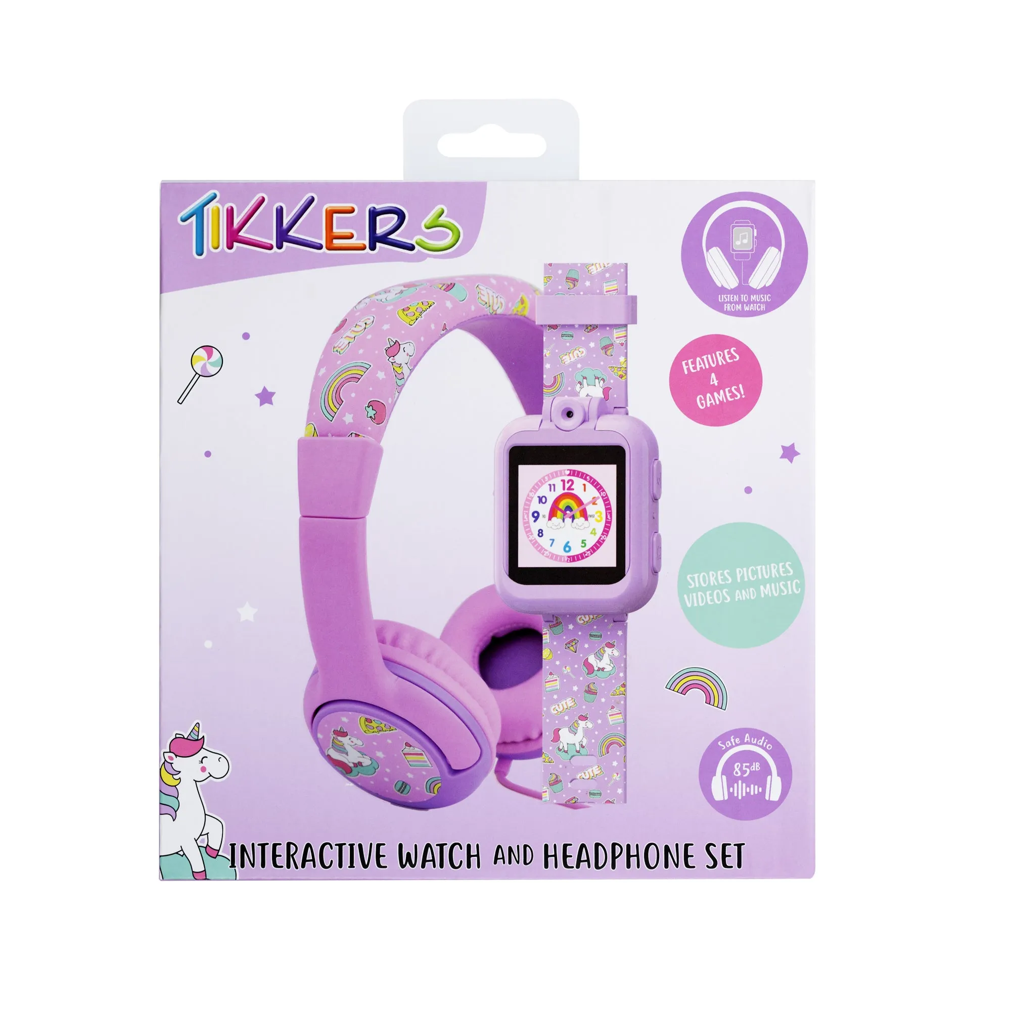 Tikkers Pink Unicorn Interactive Watch & Headphone Set