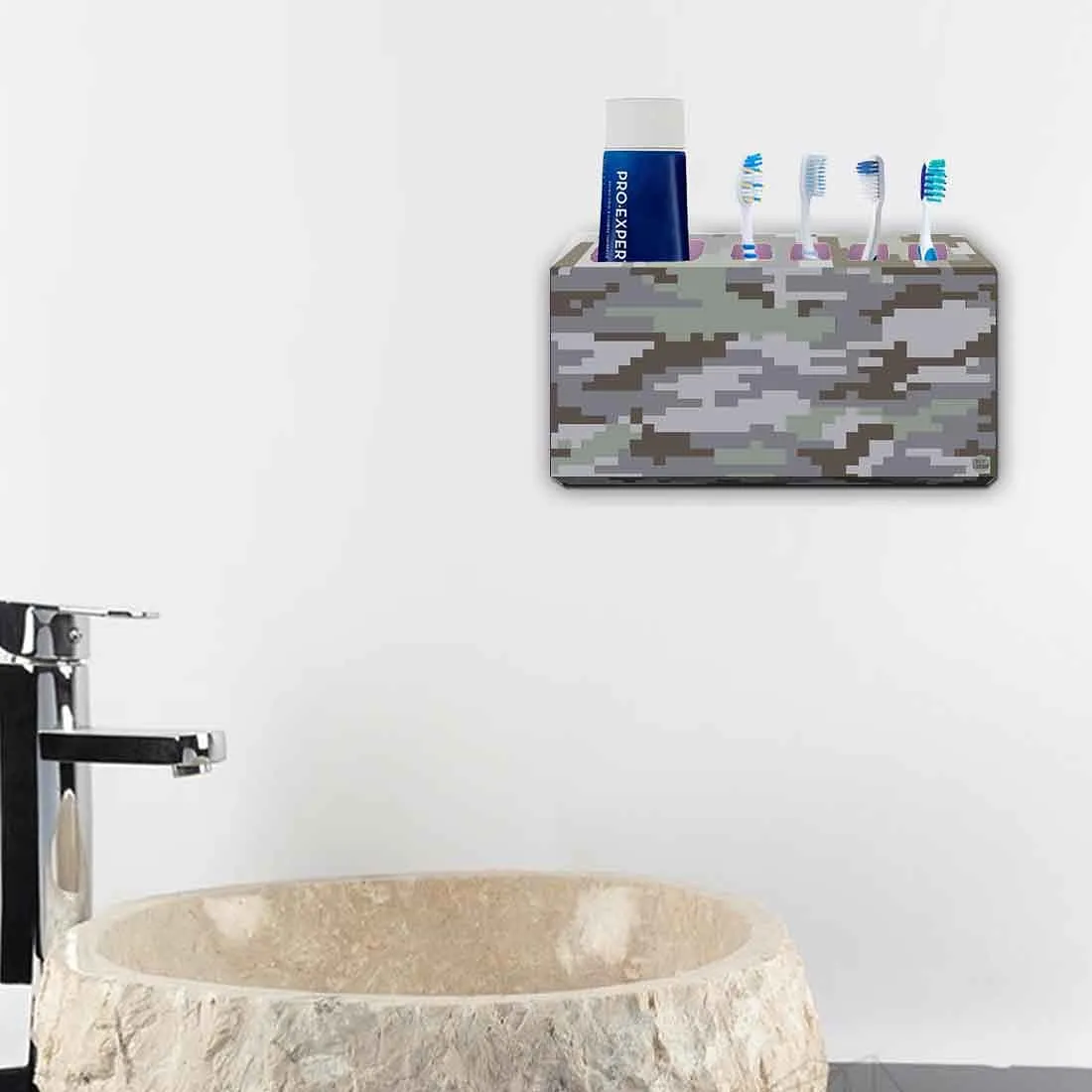 Toothbrush Holder Wall Mounted -8 Bit Camo