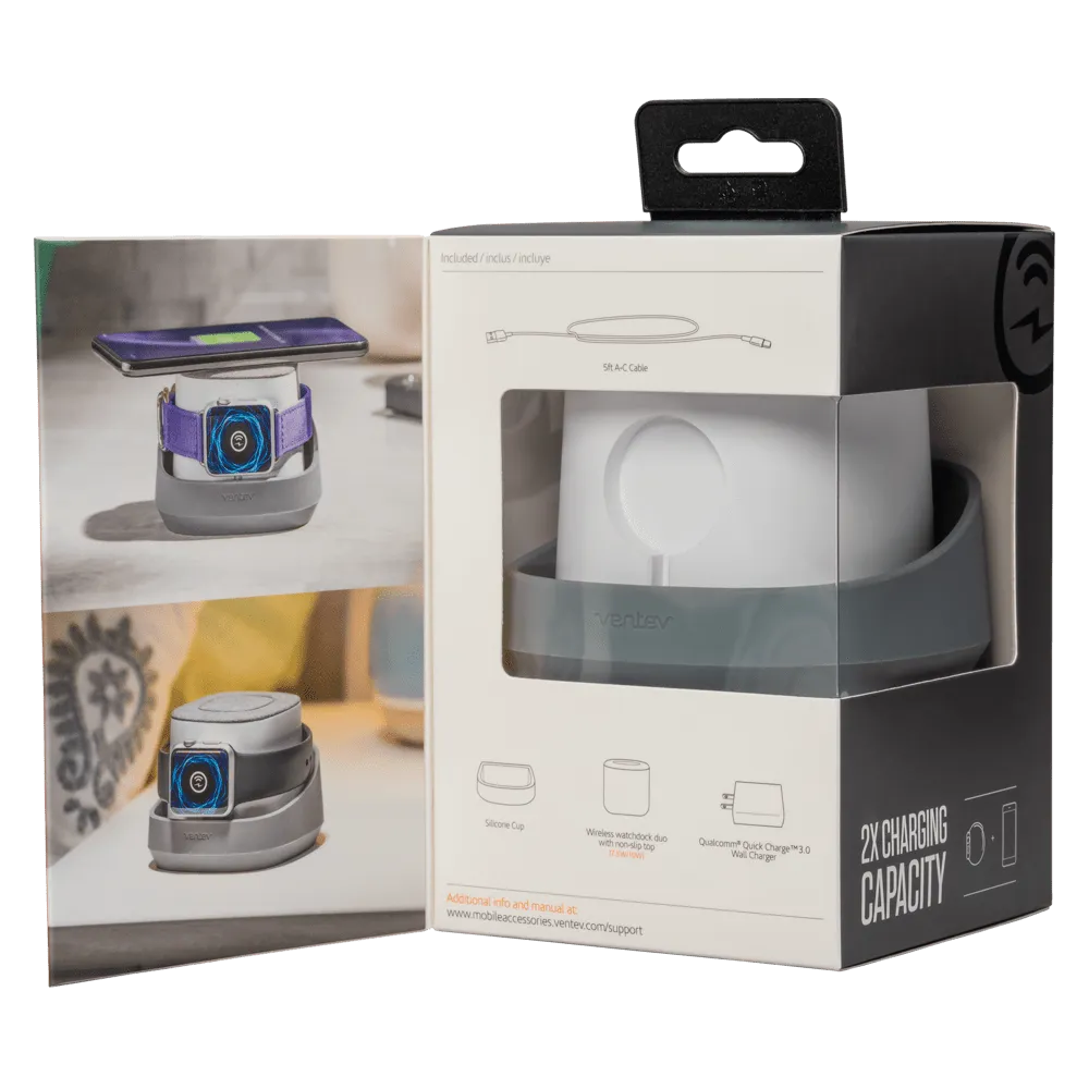 Ventev wireless watchdock duo 10W Gray, White by Ventev