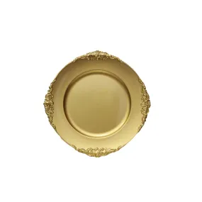 Vintage Round Charger Plate - Gold