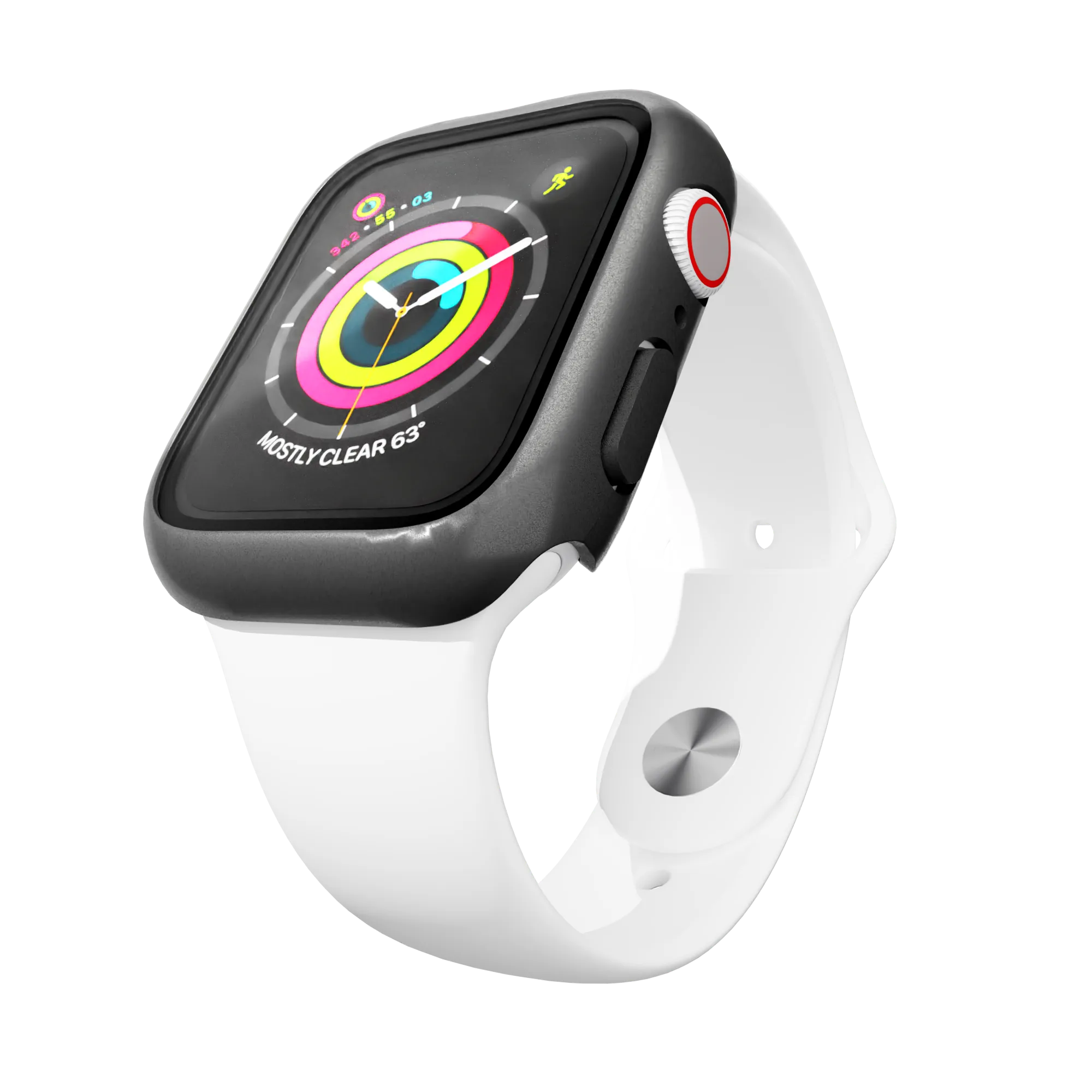 Watch Bumper with Integrated Tempered Glass Screen Protector - Compatible w/Apple Watch