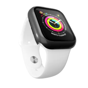 Watch Bumper with Integrated Tempered Glass Screen Protector - Compatible w/Apple Watch