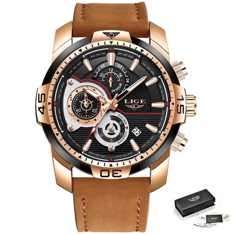 Waterproof Men's Gold Watch