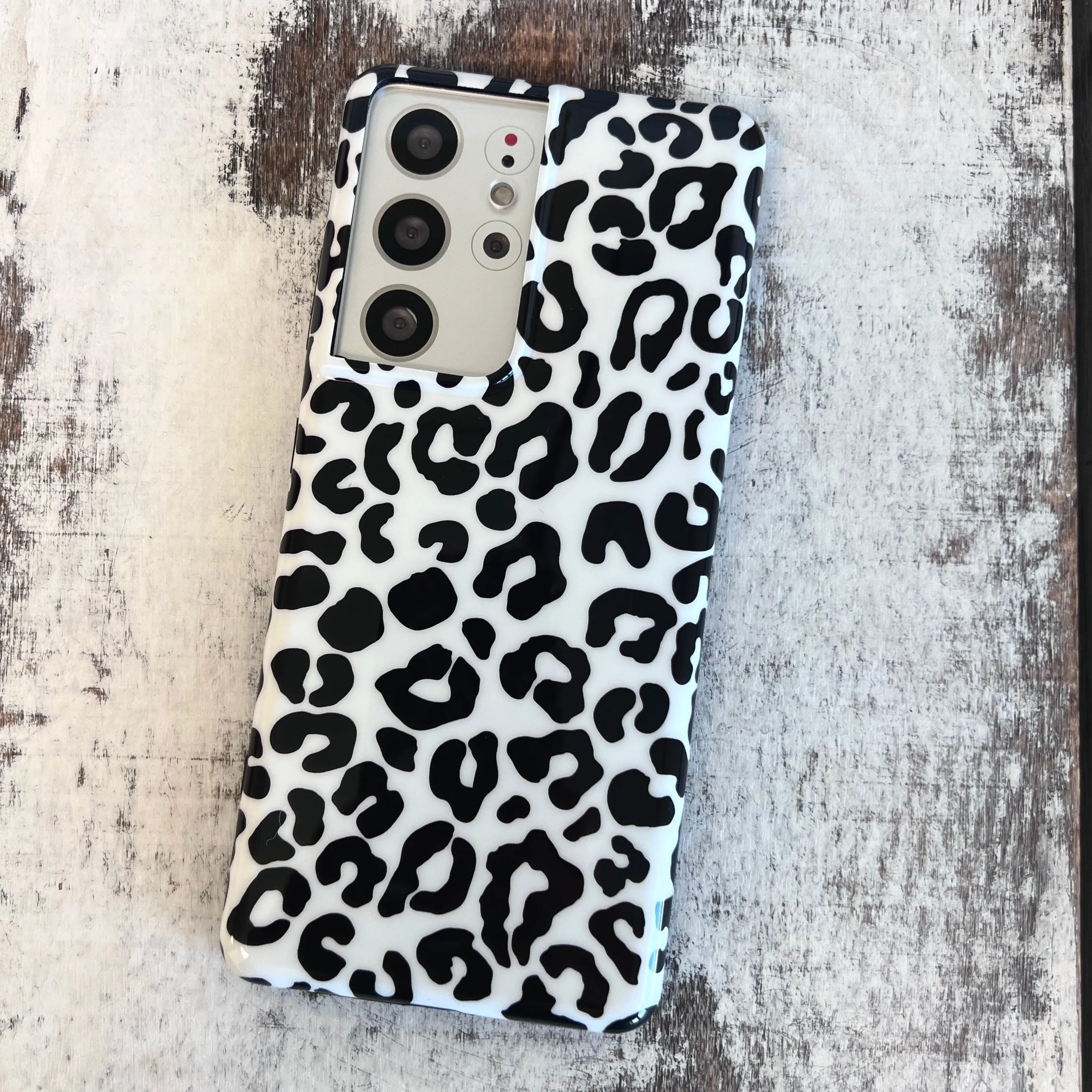 White Leopard Cell Phone Case For Samsung Galaxy