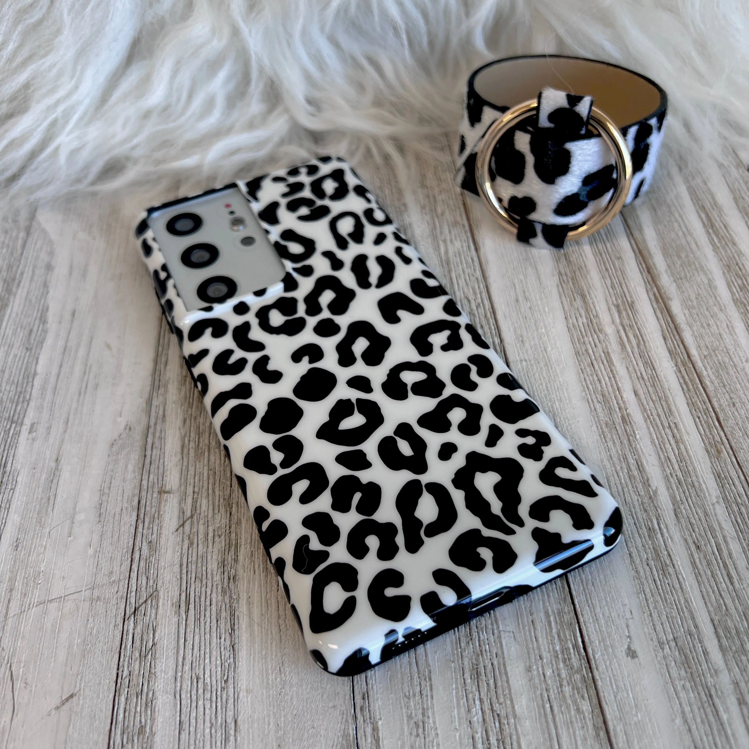 White Leopard Cell Phone Case For Samsung Galaxy