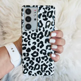 White Leopard Cell Phone Case For Samsung Galaxy