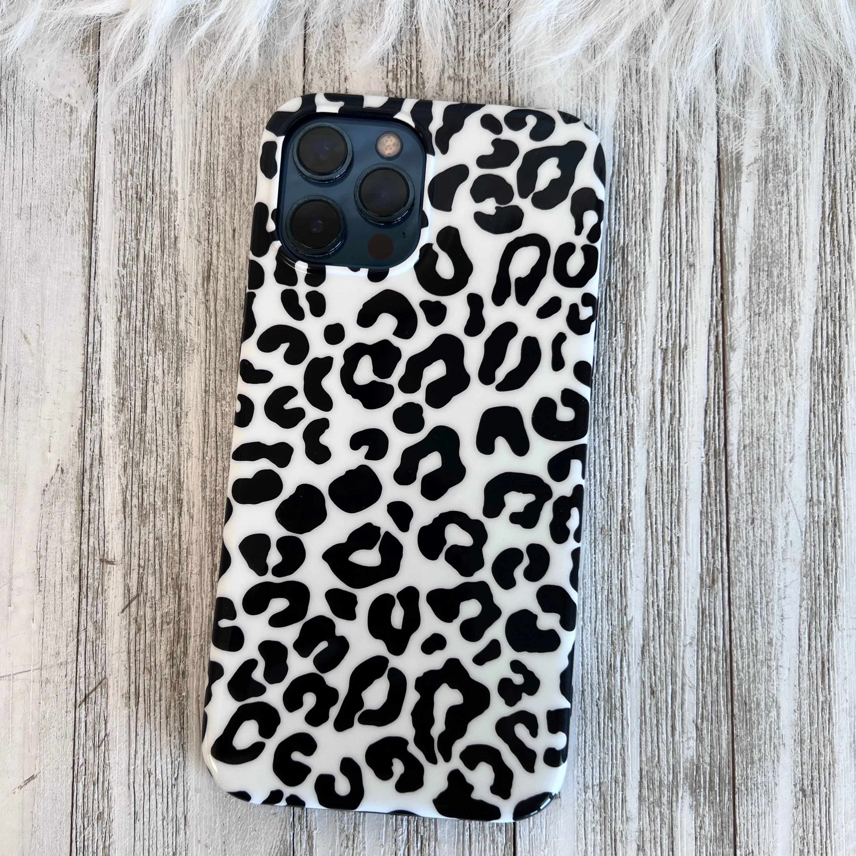 White Leopard Phone Case For iPhone