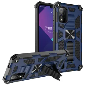 Wiko Ride 3 Case [Military Grade] Ring Car Mount Kickstand w/[Tempered Glass] Hybrid Hard PC Soft TPU Shockproof Protective Case - Blue