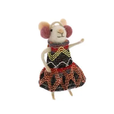 Wintertime Gal Mouse Felt Ornament