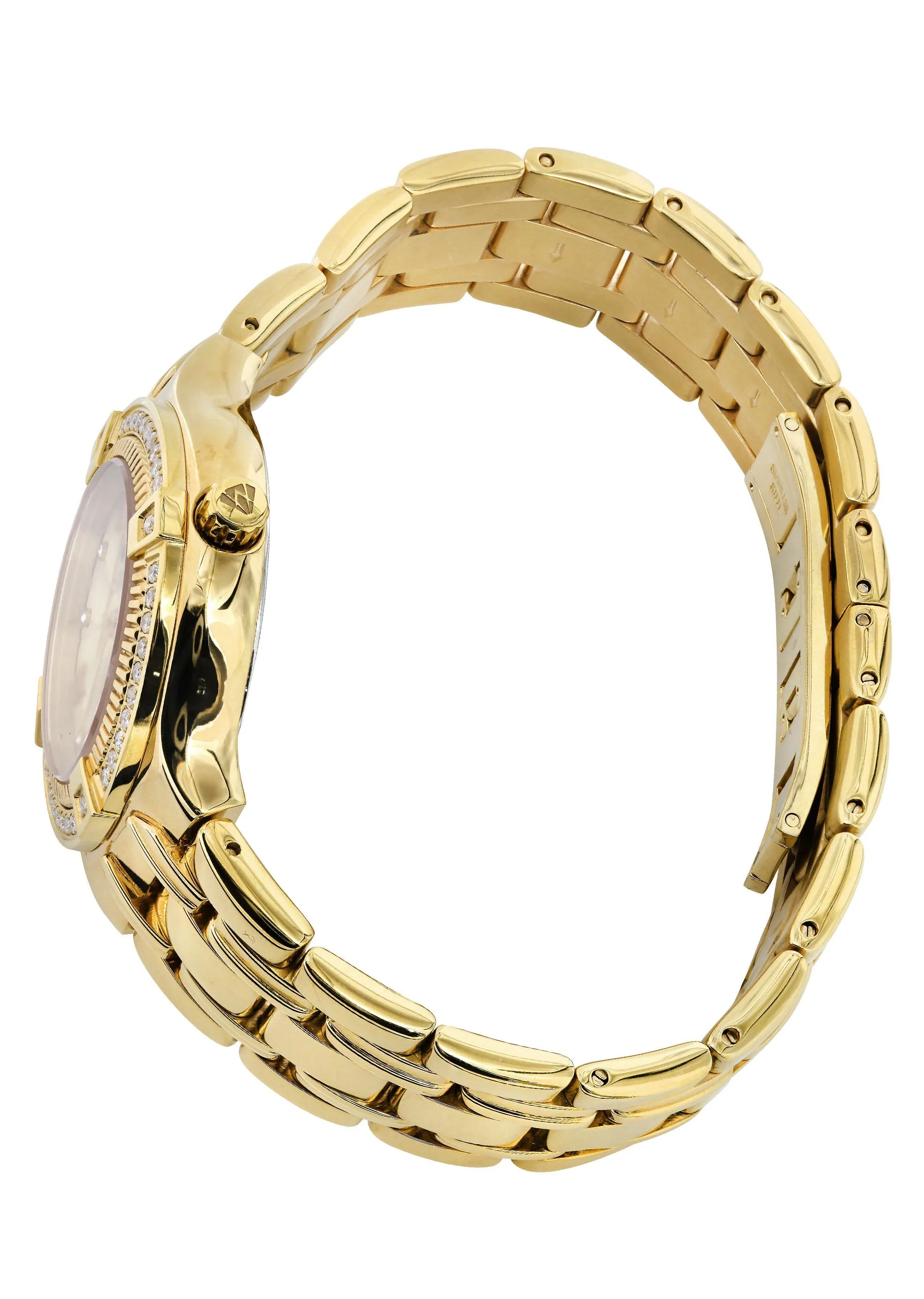 Womens Yellow Gold Tone Diamond Watch | Appx 0.65 Carats