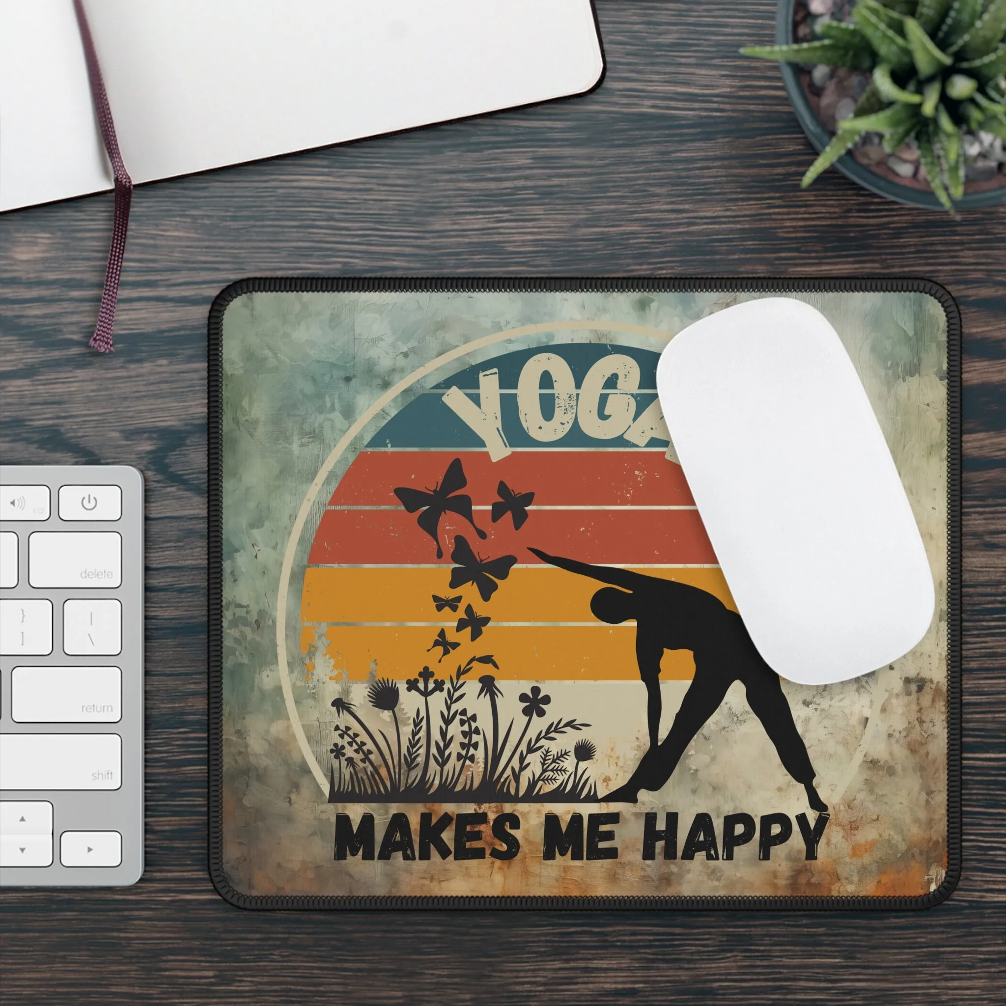 Yoga Makes Me Happy Yoga Mouse Pad,Unique Gift For Meditation And Yoga Lover, Cute Yoga Mouse Pad, Mindful Yoga Gift, Yoga lover Mouse Pad, Yoga Instructor Gift, Gift For Yoga lovers, Gift For Yogi.